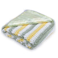 Soft Chenille Striped Baby Blanket - Green, Yellow 2631