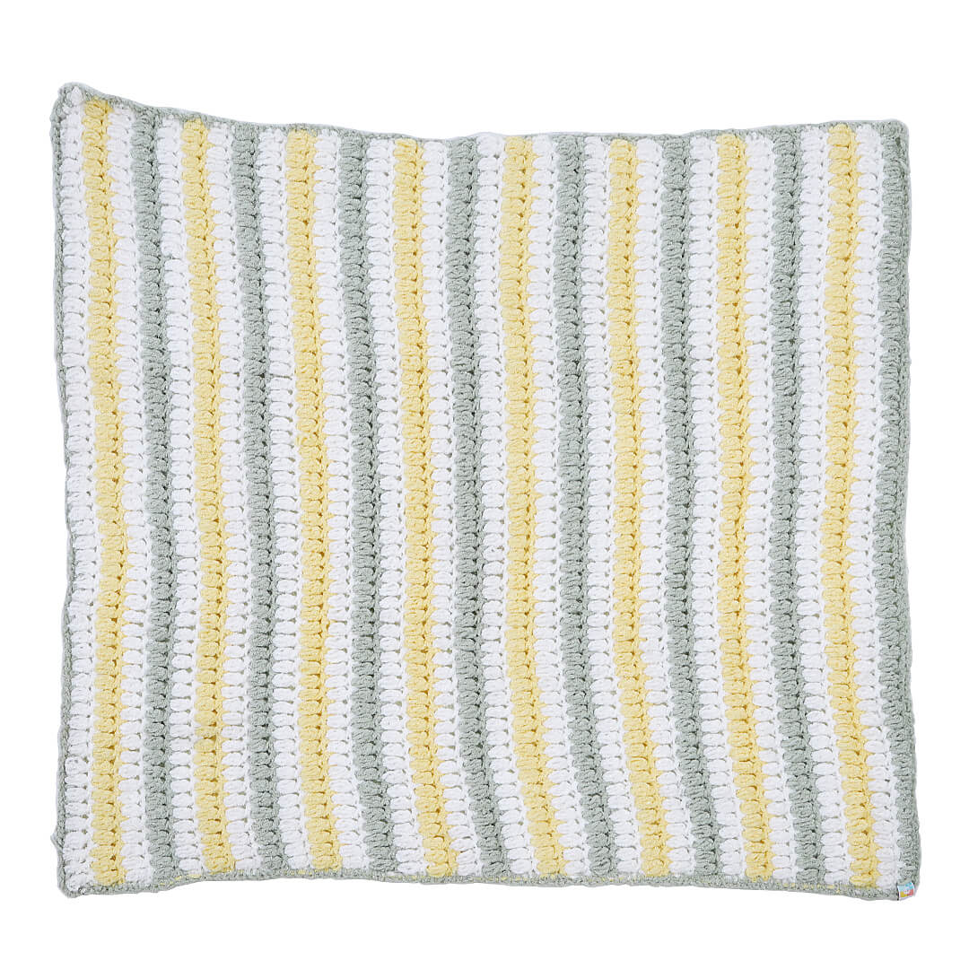 Soft Chenille Striped Baby Blanket - Green, Yellow 2631