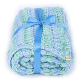 Soft Chenille Striped Baby Blanket - Blue, Green 2632