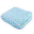 Soft Chenille Striped Baby Blanket - Blue, Green 2632