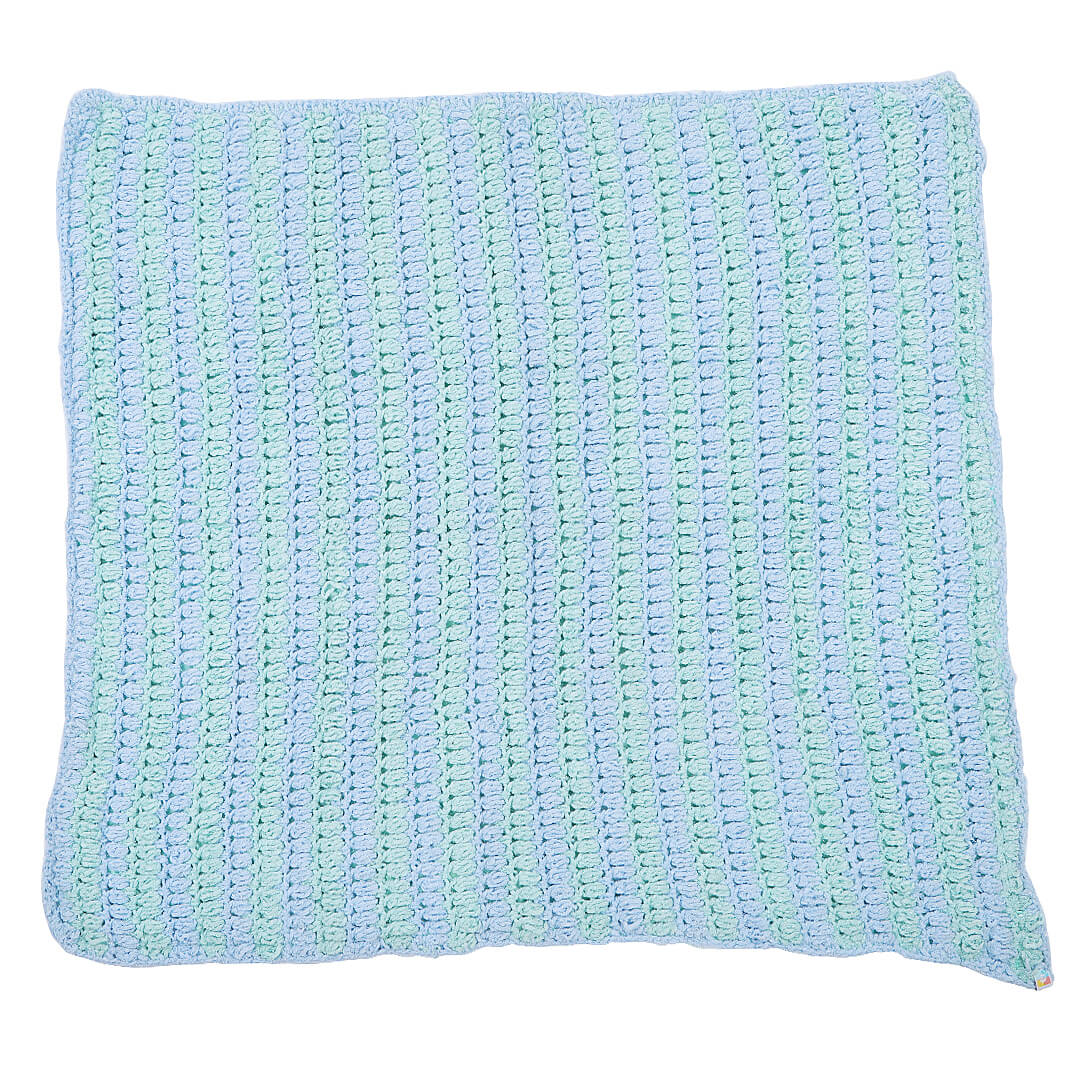 Soft Chenille Striped Baby Blanket - Blue, Green 2632
