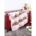 Soft Chenille Striped Baby Blanket - Pink, White, Brown 2696