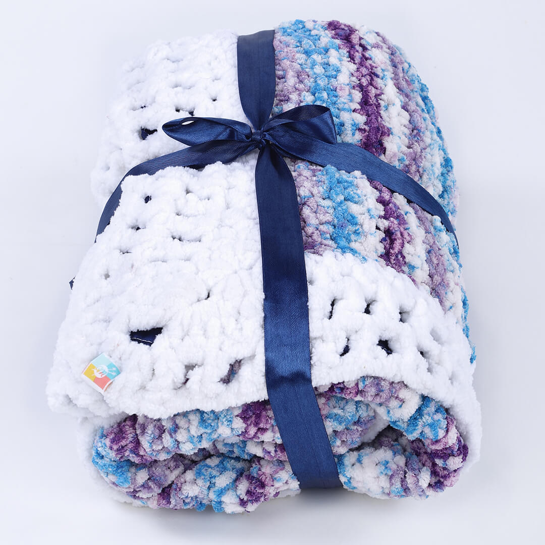 Soft Chenille Self Print Baby Blanket - Multi-Color 2726