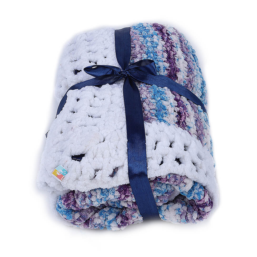 Soft Chenille Self Print Baby Blanket - Multi-Color 2726