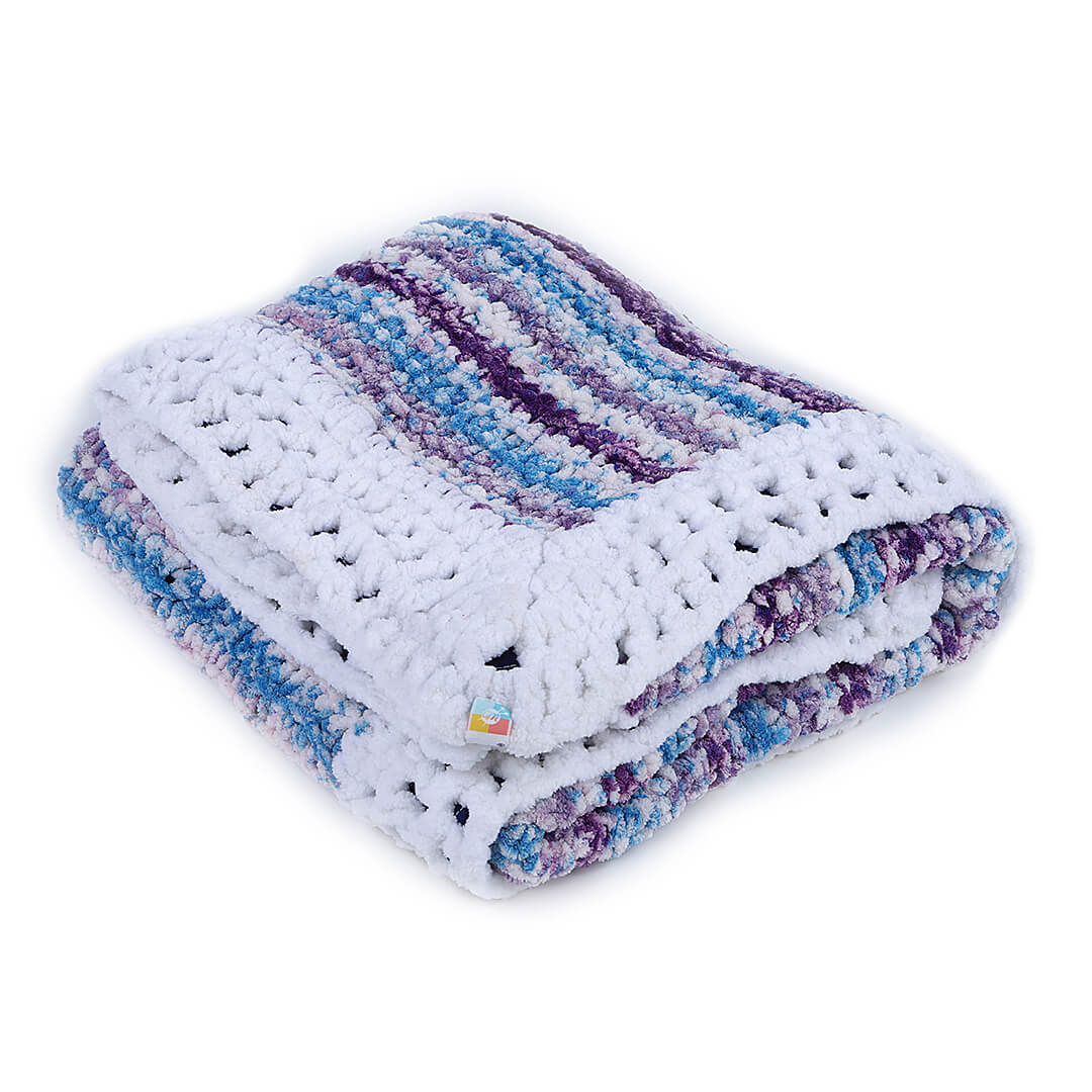 Soft Chenille Self Print Baby Blanket - Multi-Color 2726