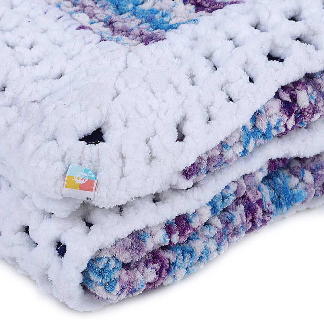 Soft Chenille Self Print Baby Blanket - Multi-Color 2726