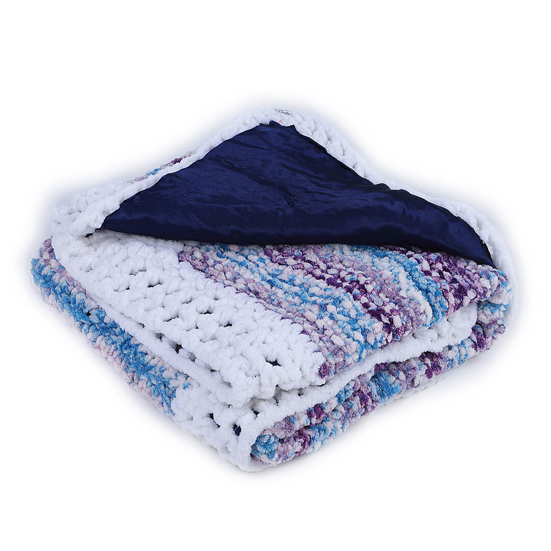 Soft Chenille Self Print Baby Blanket - Multi-Color 2726