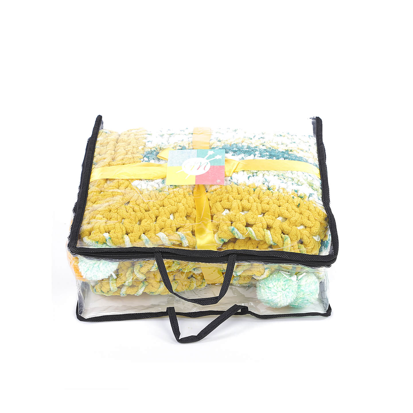 Soft Chenille Playful Rug Blanket - Yellow 2734