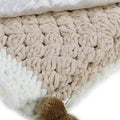 Soft Chenille Granny Square Baby Blanket - Beige, Cream 2735