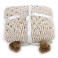 Soft Chenille Granny Square Baby Blanket - Beige, Cream 2735