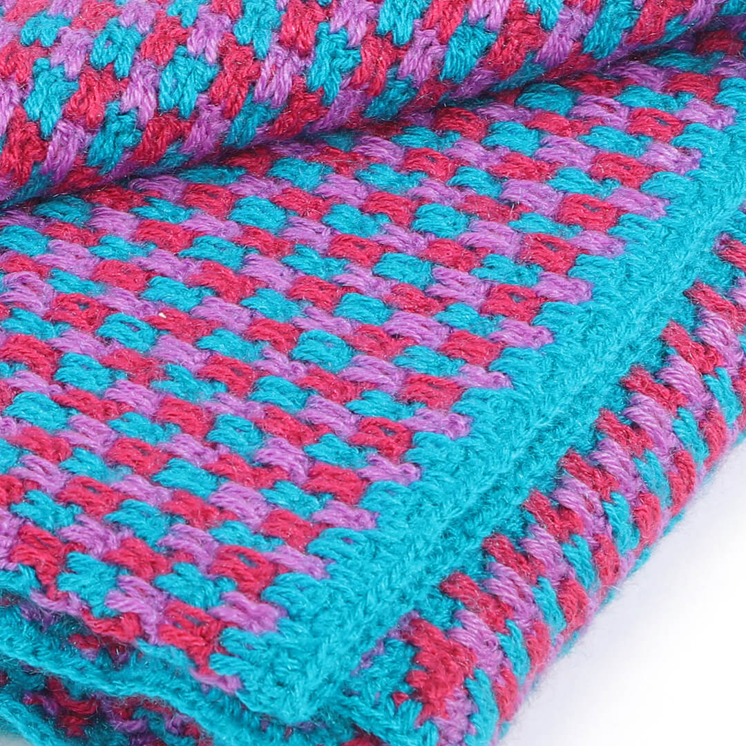 Zig Zag Overlap Stitch Baby Blanket - Multi-Color 2740