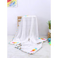 Cotton Baby Blankets with Flowers - White 2857