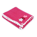 Cotton Baby Blankets with Flowers - Dark Pink 2858