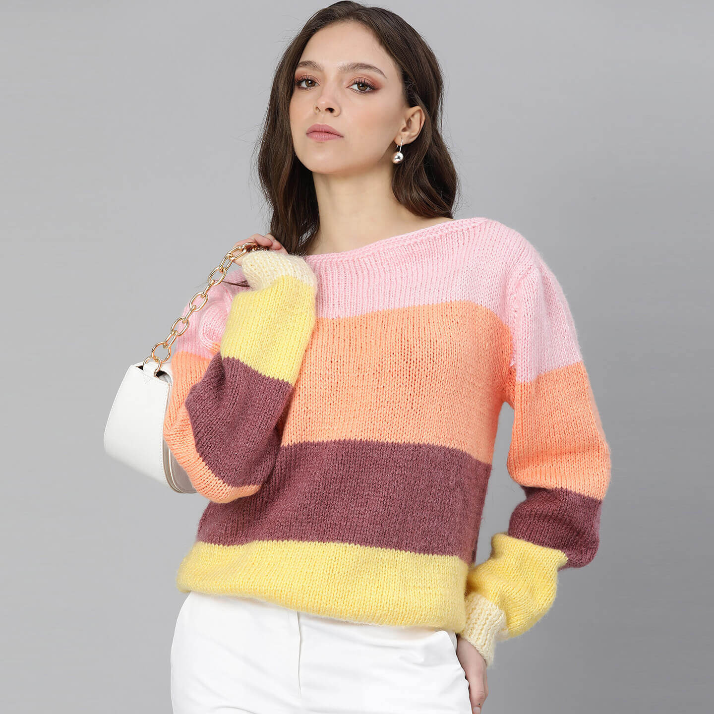 Handmade Baggy Pullover - Multi Color 3034