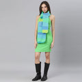 Color Block Scarf - Blue Green 2956