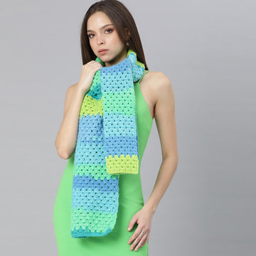 Color Block Scarf - Blue Green 2956