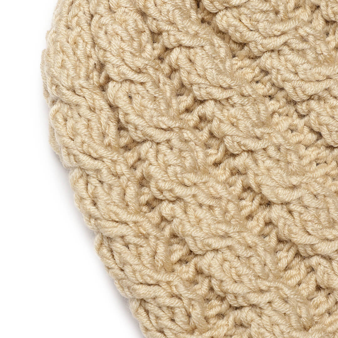 Cable Knit Beanie - Beige 2986
