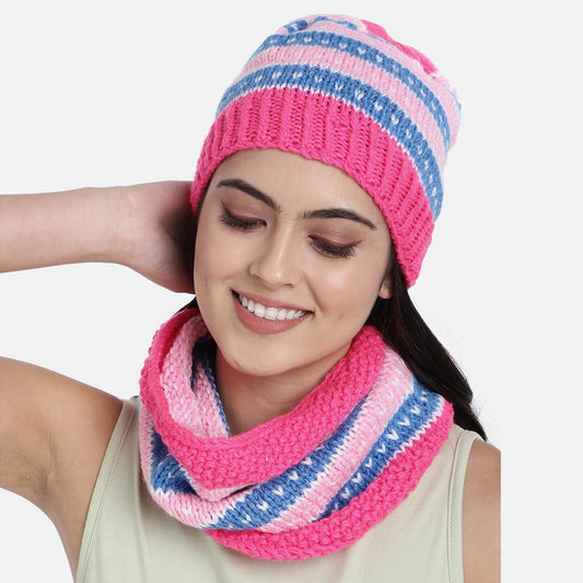Double-Knit Cap and Neckwarmer Set - 2516