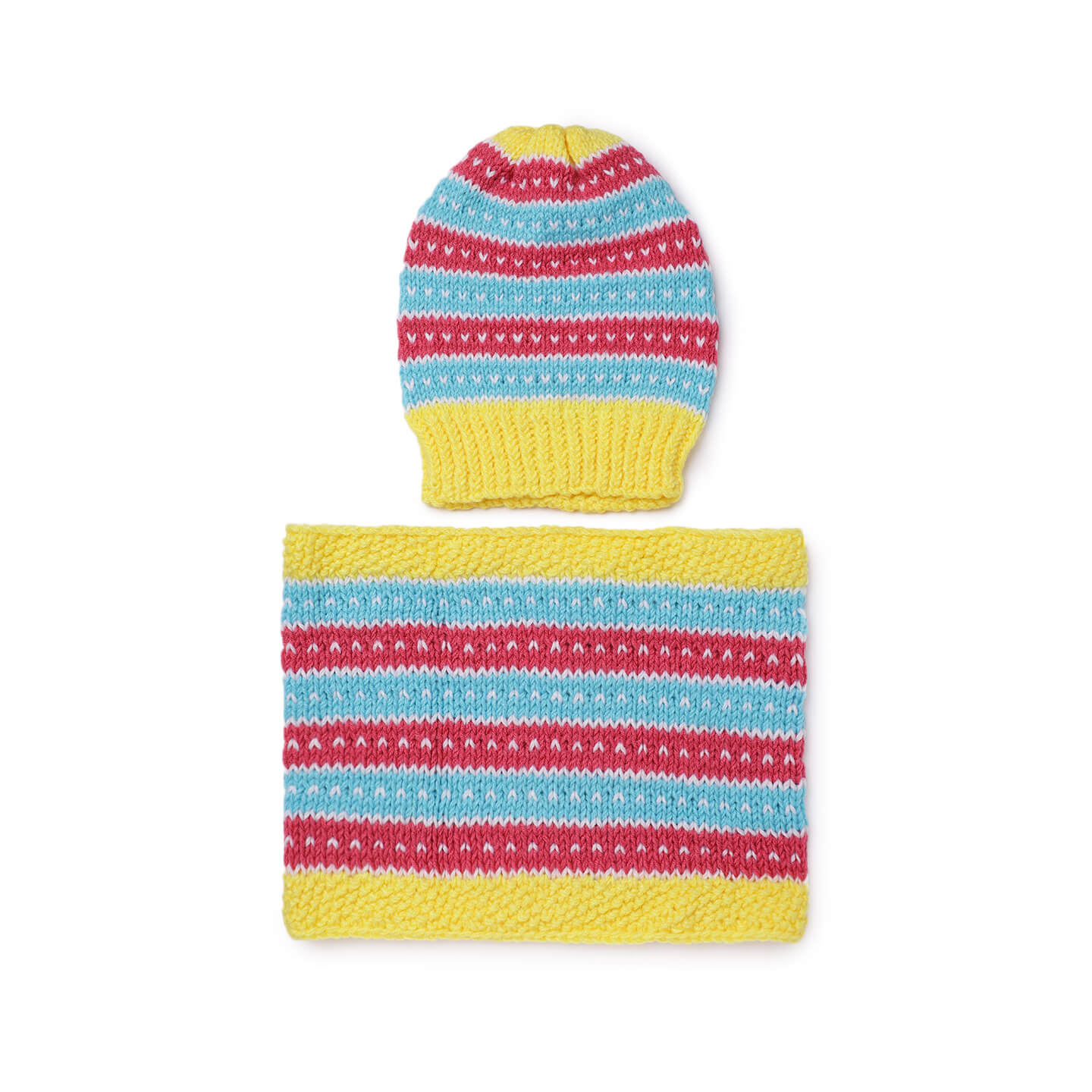 Double-Knit Cap and Neck Warmer Set - 2517