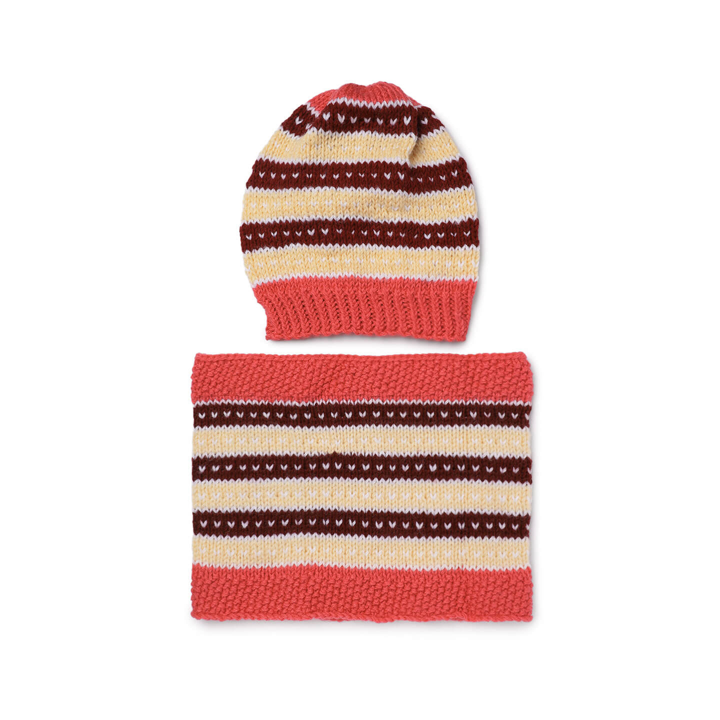 Double-Knit Cap and Neck Warmer Set - 2524