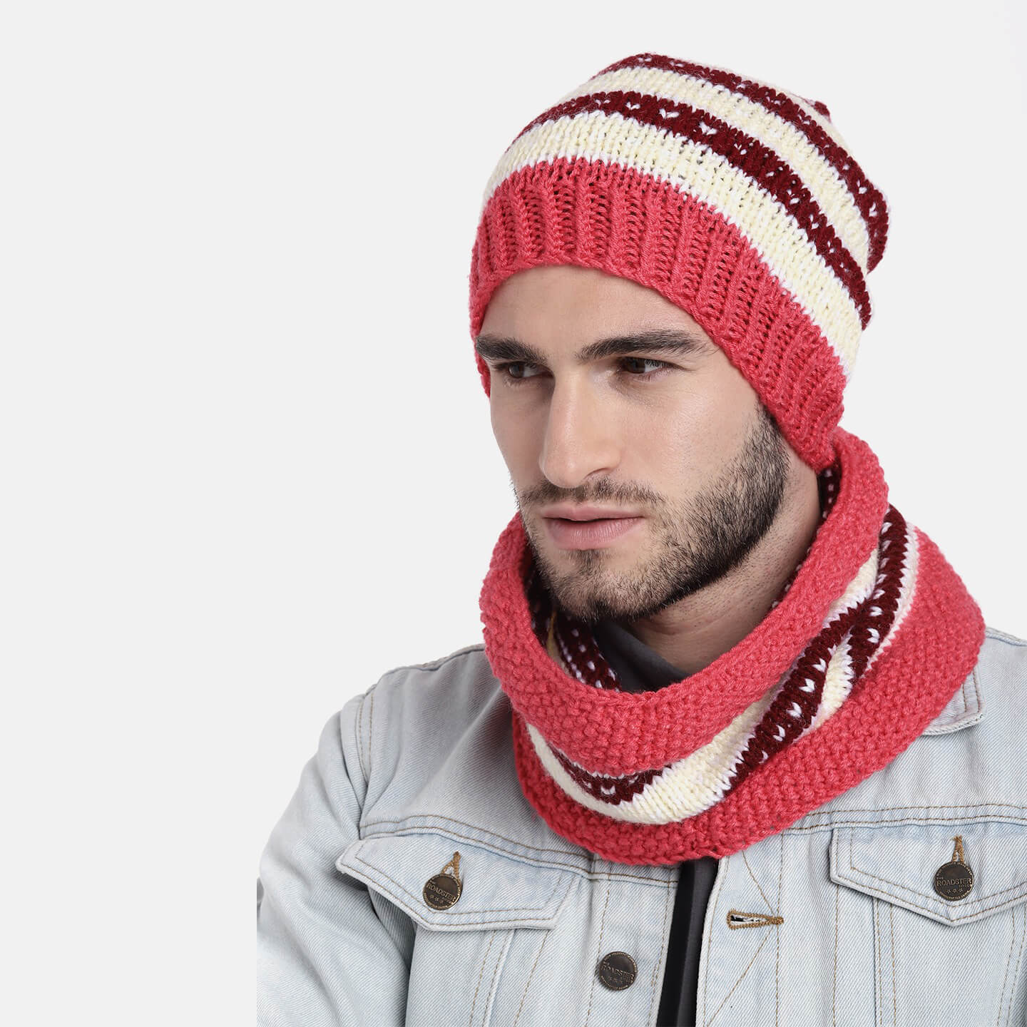 Double-Knit Cap and Neck Warmer Set - 2524