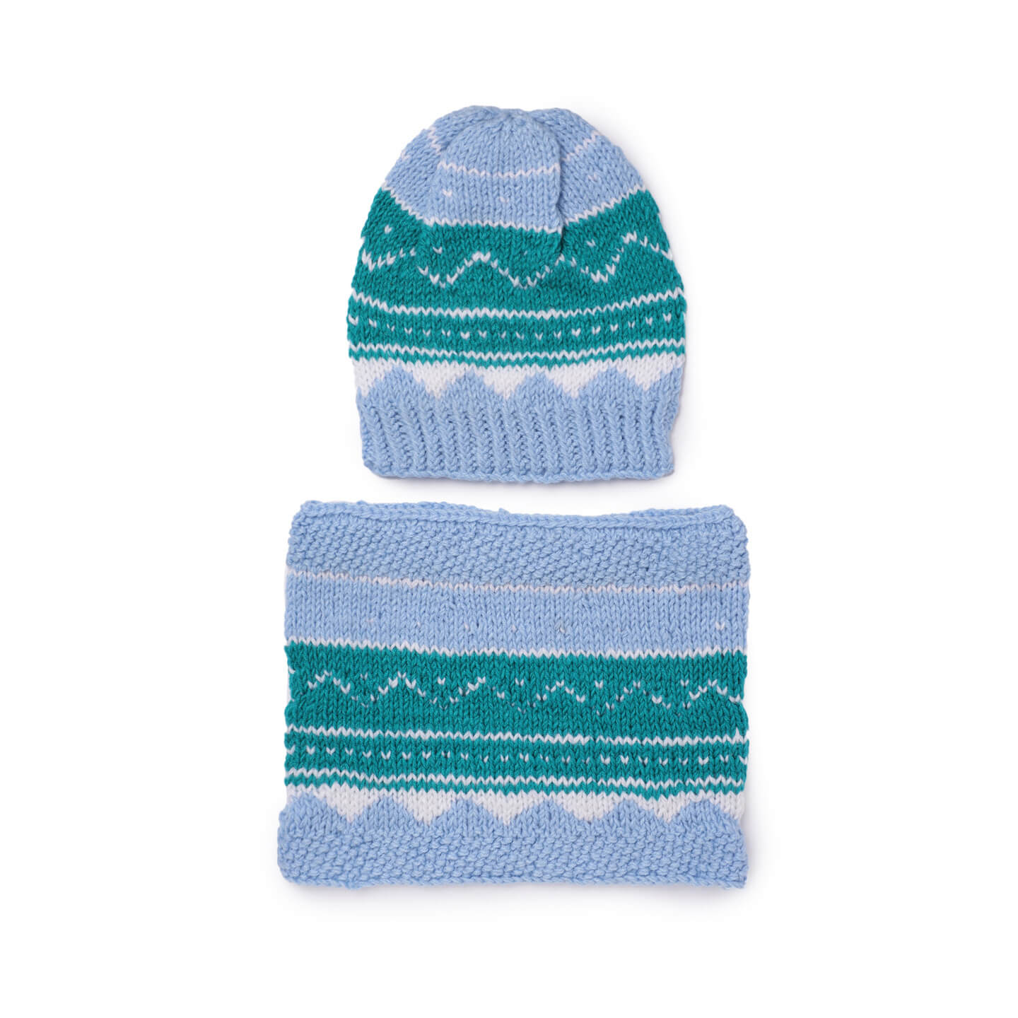 Double-Knit Cap and Neck Warmer Set - 2528