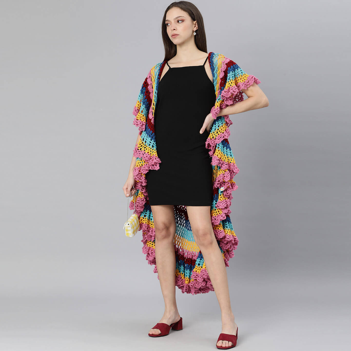 Handmade Circular Long Beach Wrap - Multi Color 3032