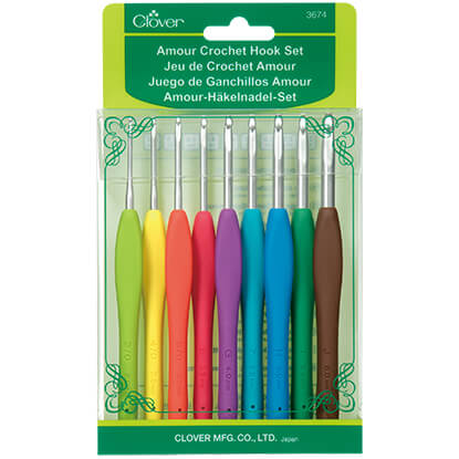 CLOVER AMOUR Steel Crochet Hook Set. 7 Small Sizes 0-12 With Comfort Grip  Handles. for Fine Crochet Like Lace, Doilies, Thread. 3675 -  Canada