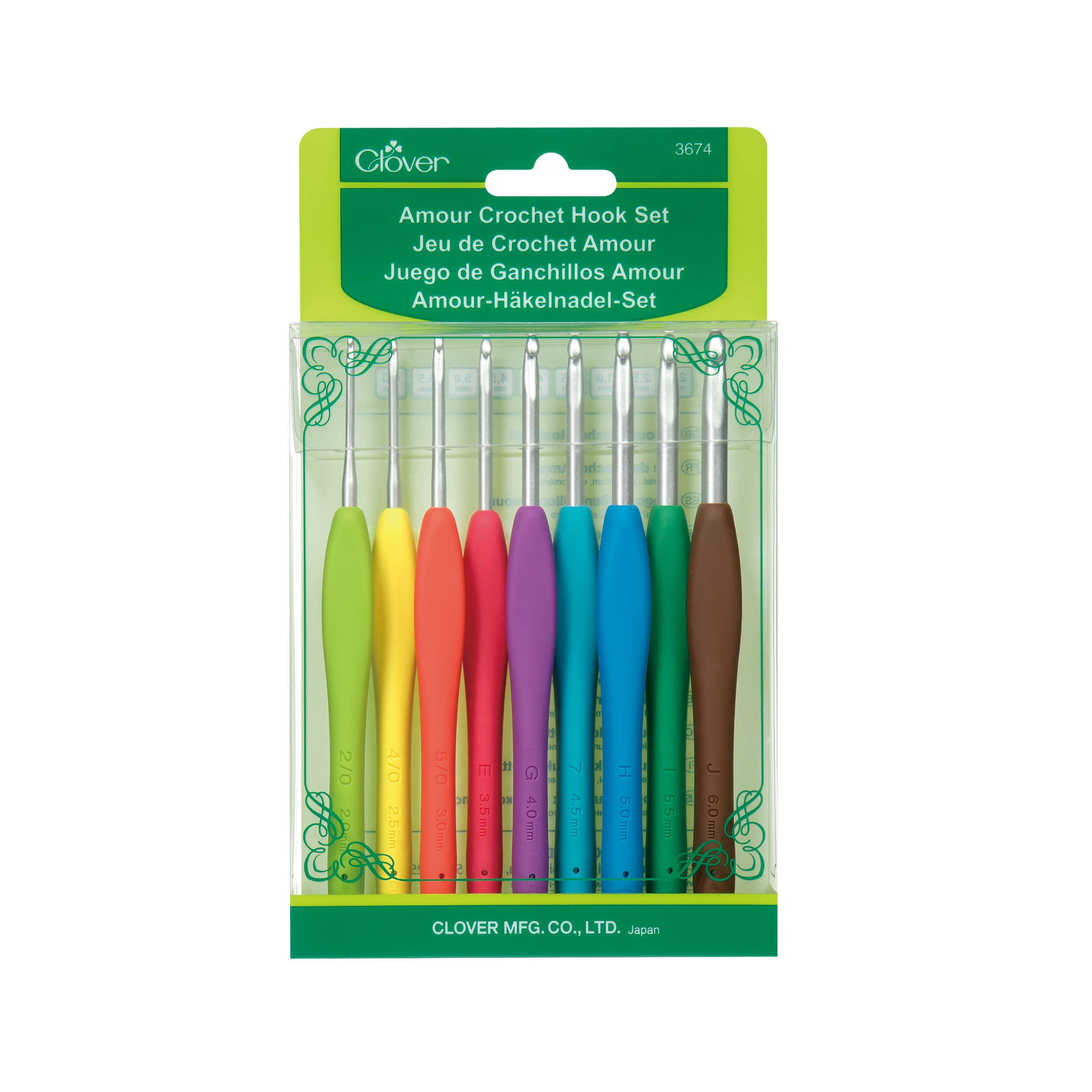 Clover Amour Crochet Hook - 9 Pcs Set - 2 to 6 mm