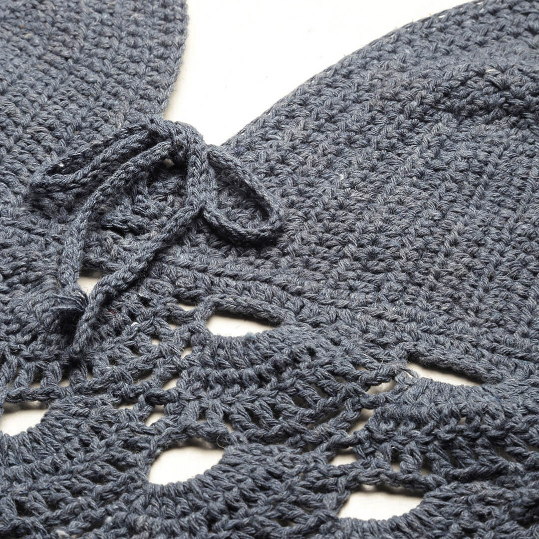 Cotton Bralette Tie Back Top - Greyish Blue 3119