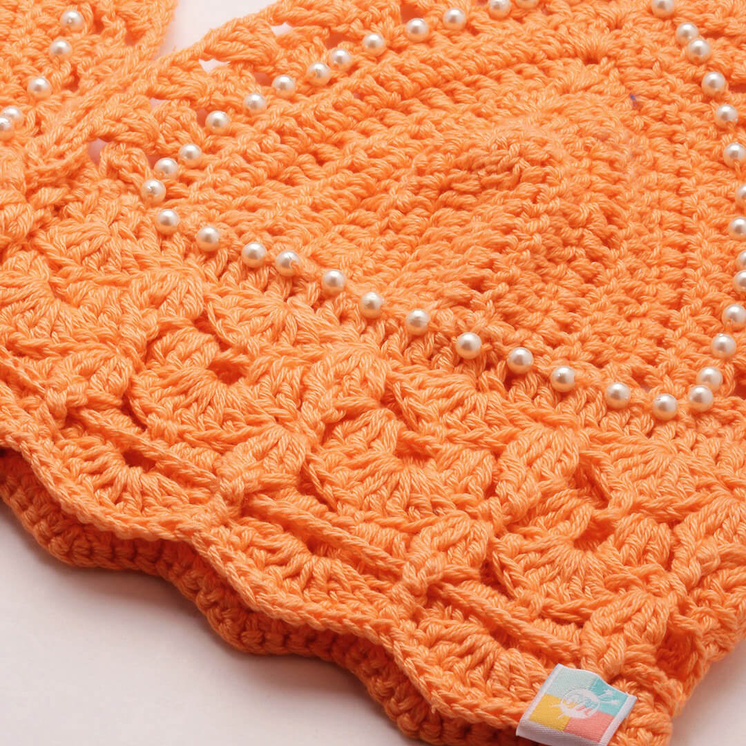 Cotton Halter Neck Bralette Crop Top - Orange 2952