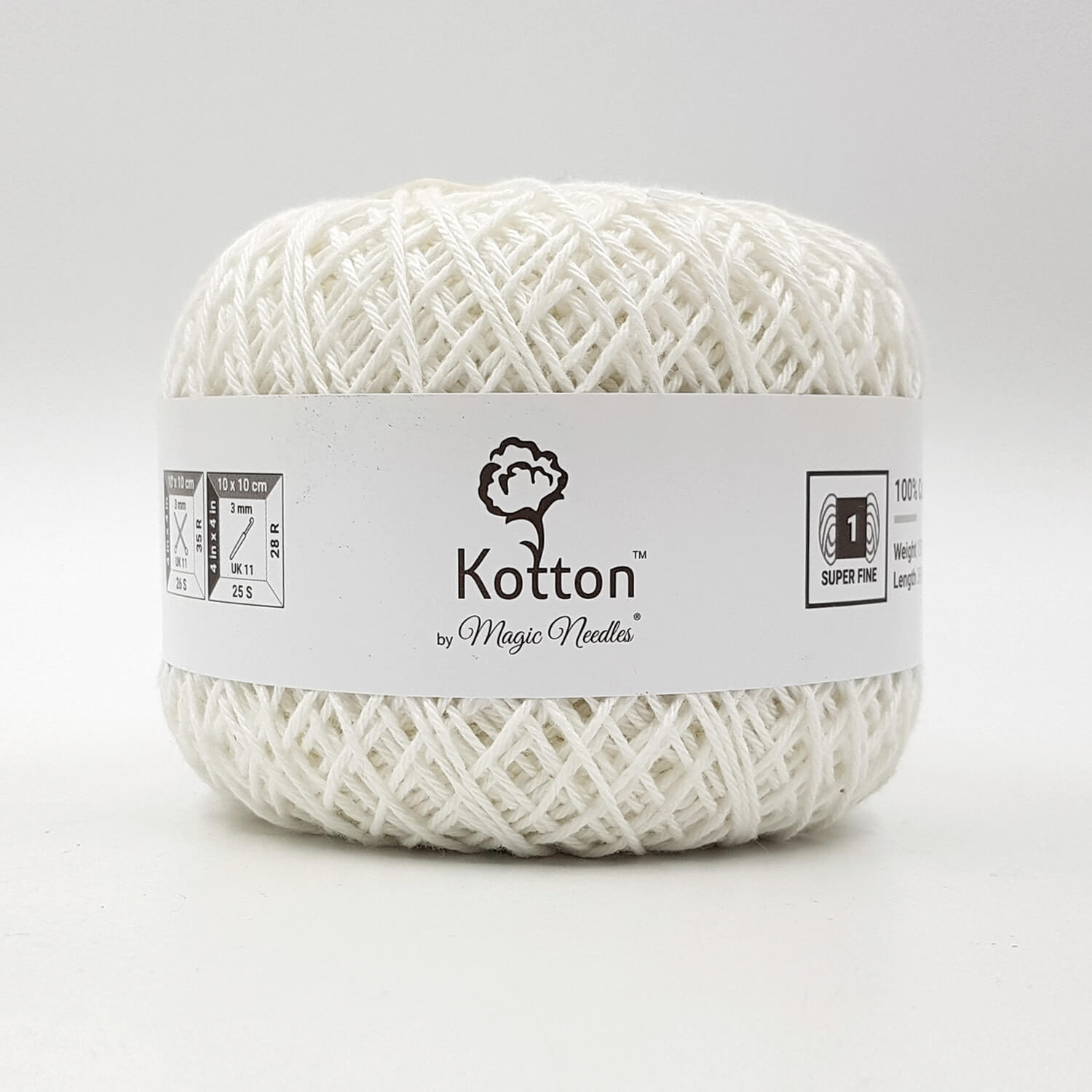 Kotton 4 ply Cotton Yarn 150 g - White 01