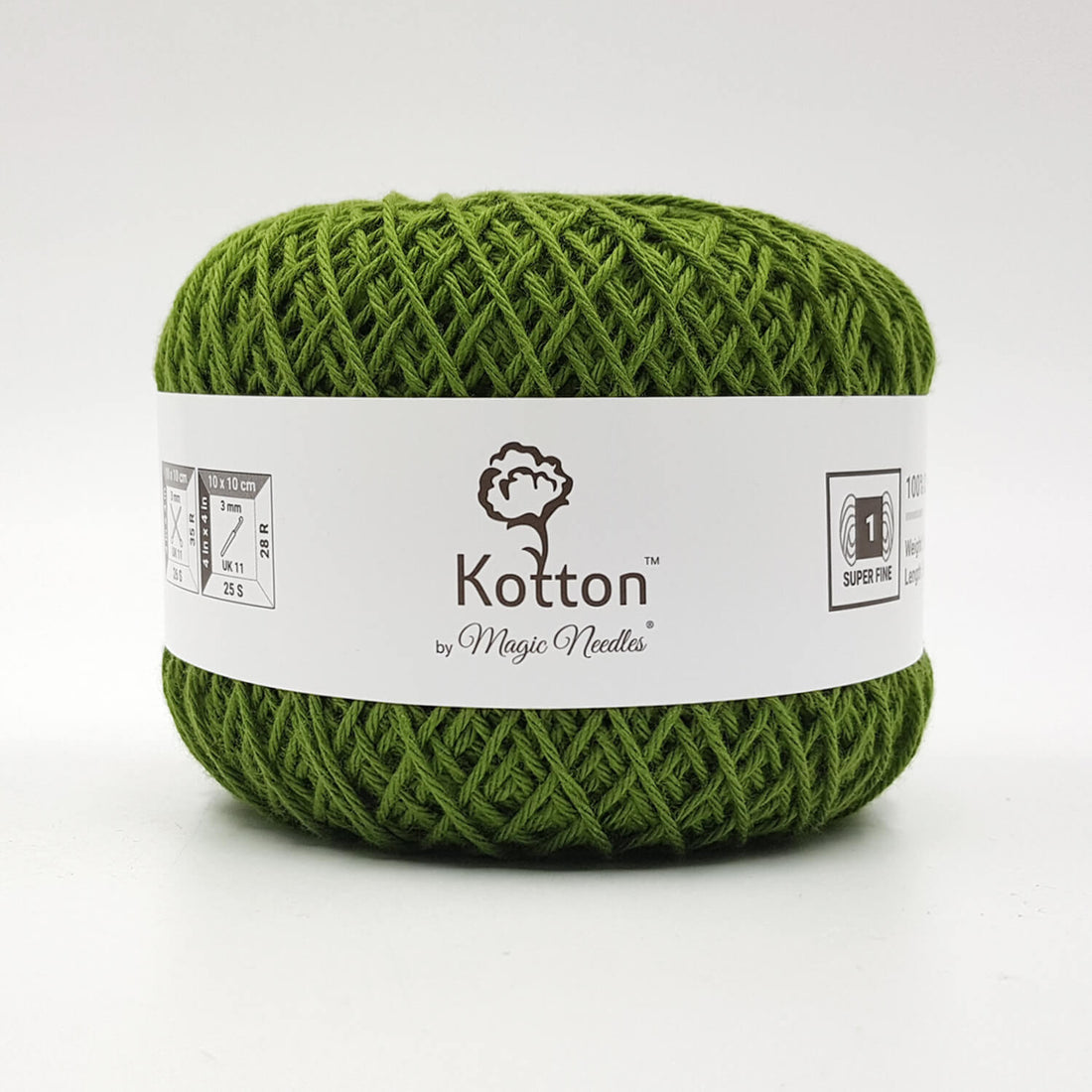 Kotton 4 ply Cotton Yarn 150 g - Olive Green 03