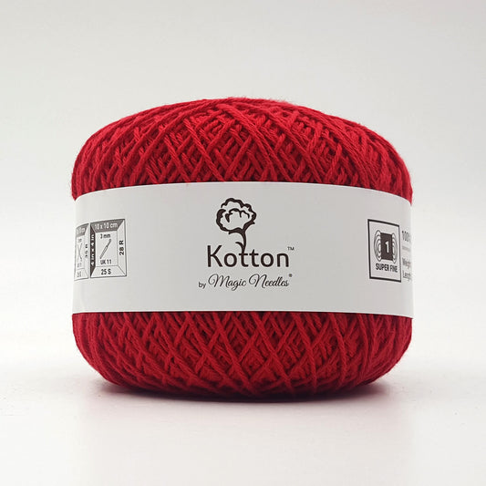 Kotton 4 ply Cotton Yarn 150 g - Red 10