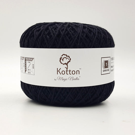 Kotton 4 ply Cotton Yarn 150 g - Black 17