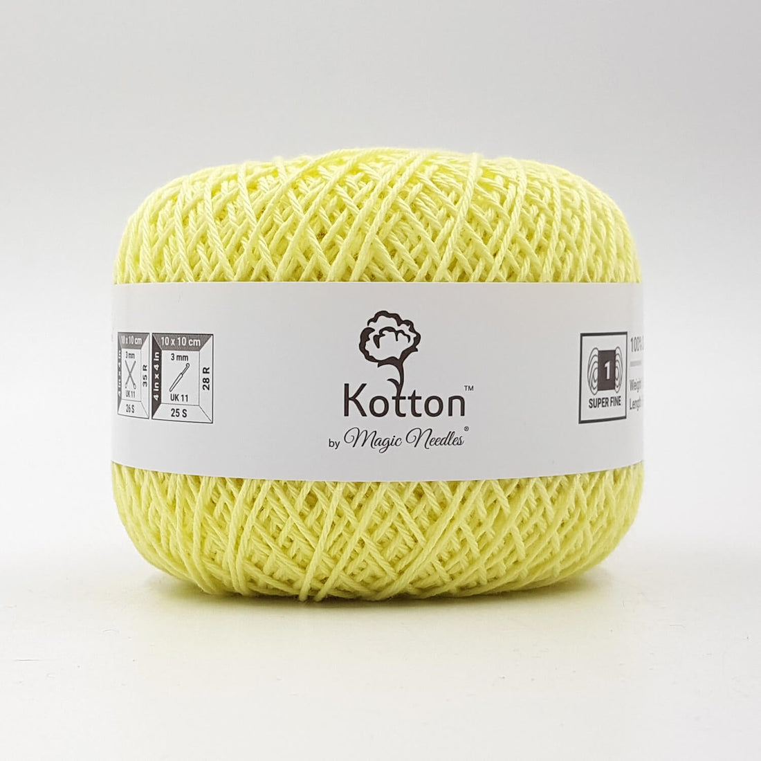 Kotton 4 ply Cotton Yarn 150 g - Lemon Yellow 20
