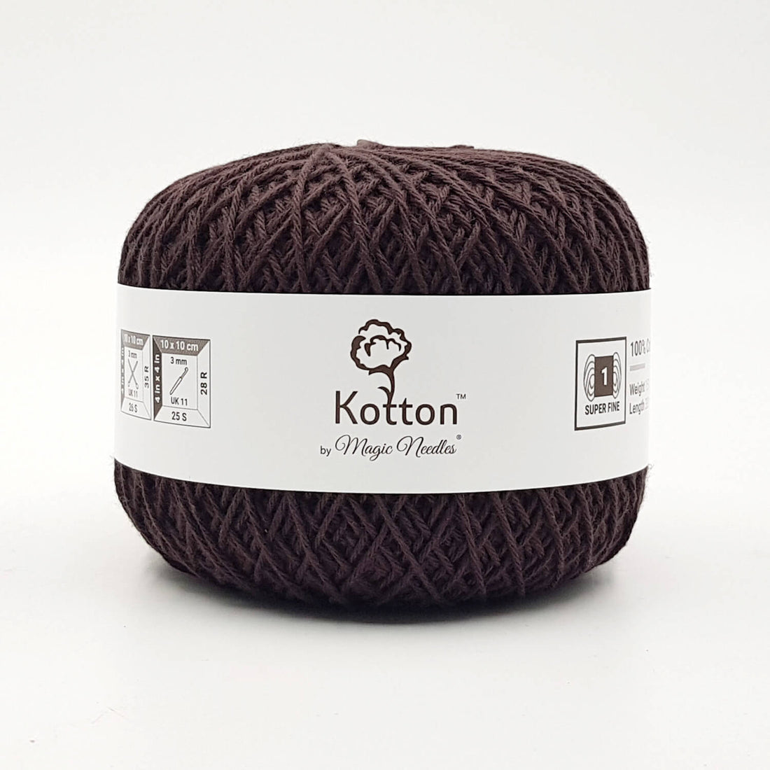 Kotton 4 ply Cotton Yarn 150 g - Dark Brown 31
