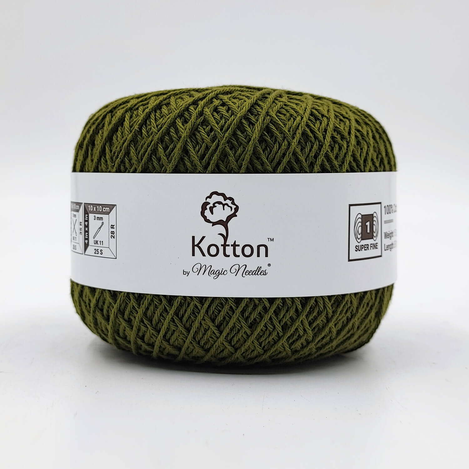 Kotton 4 ply Cotton Yarn - Dark Olive Green 43
