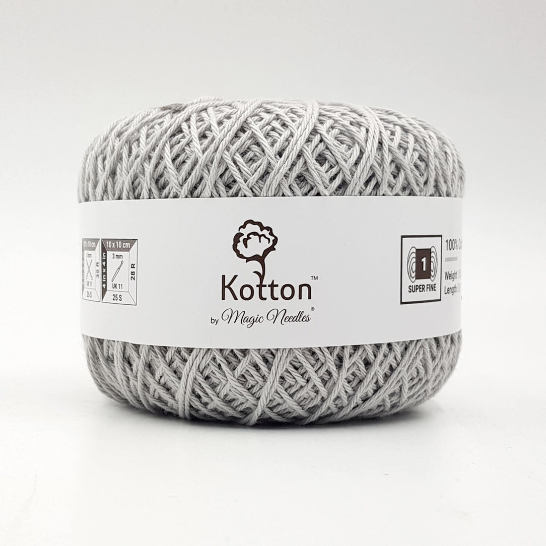 Kotton 4 ply Cotton Yarn 150 g - Greyish White 46