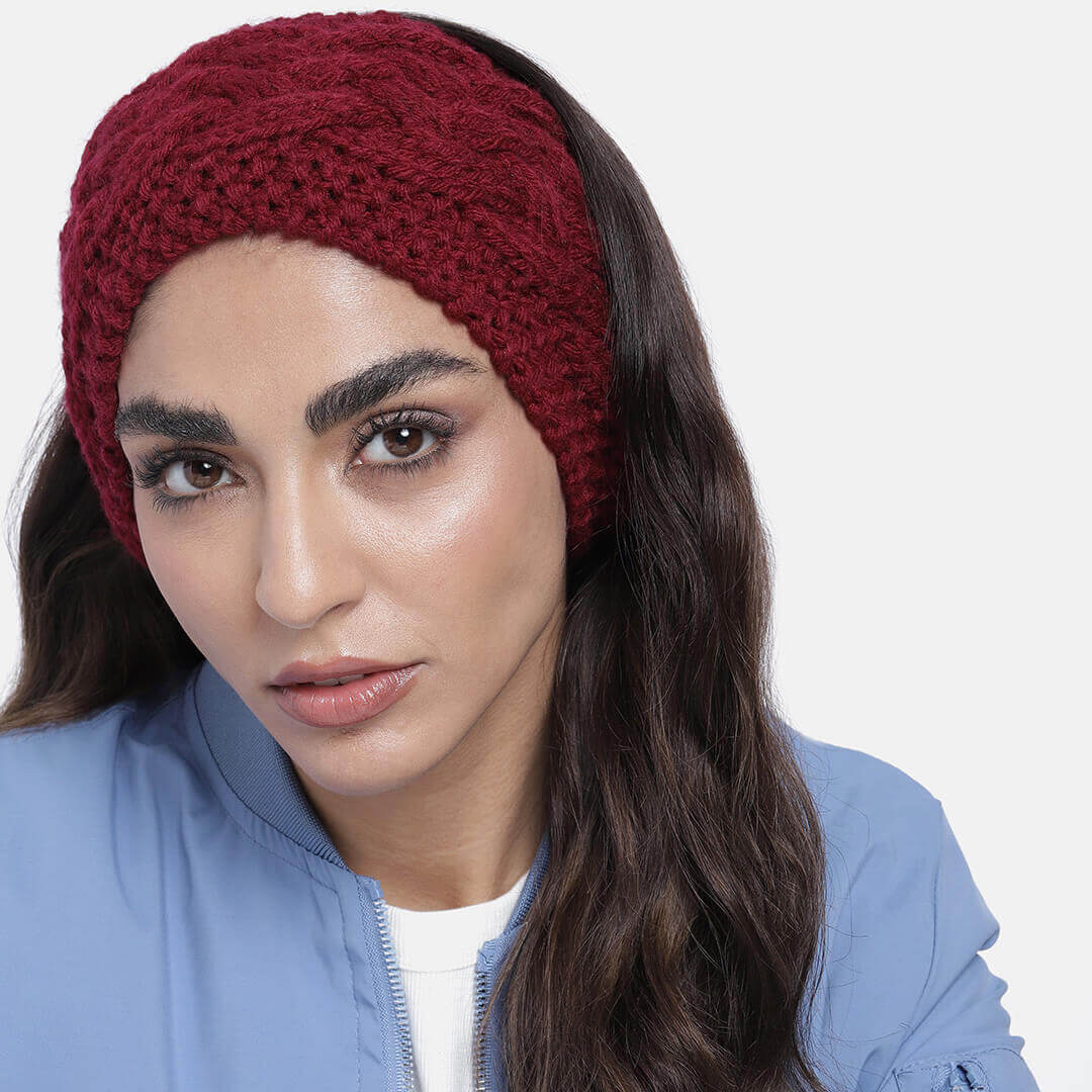 Criss-Cross Headband - Maroon 3012
