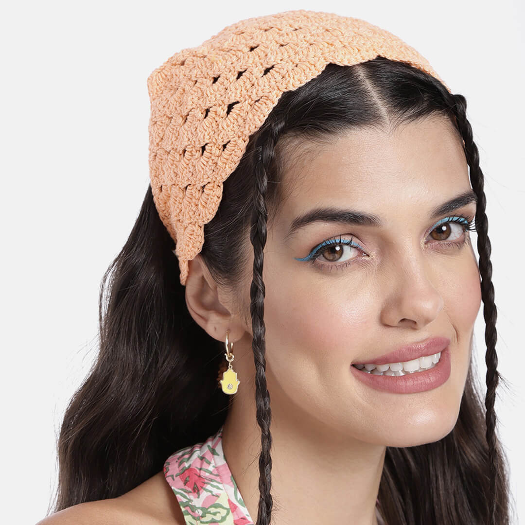 Crochet Bandanna - Peach 2971