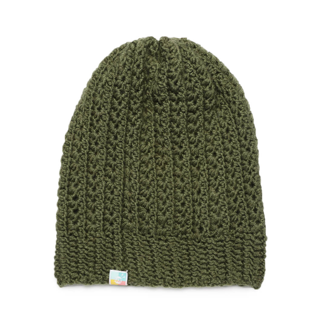 Crochet Beanie - Olive Green 2976