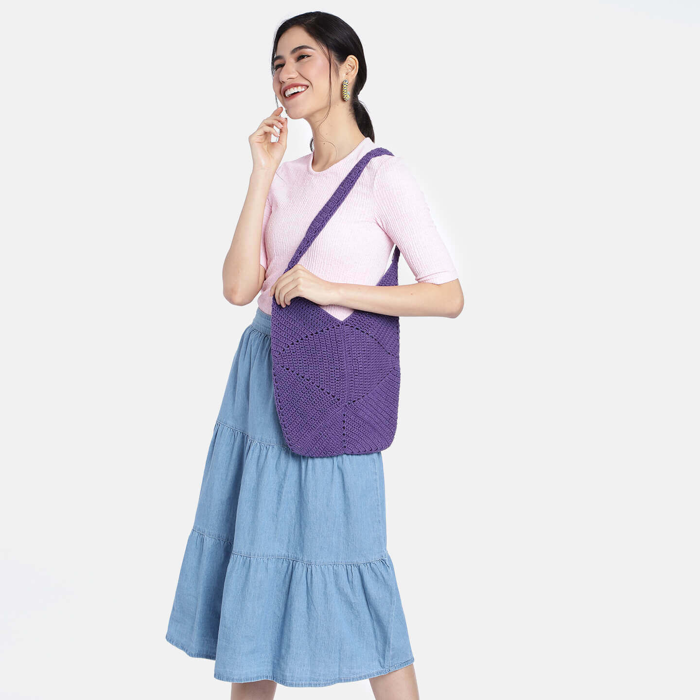 Handmade Crochet Bag - Purple 3050