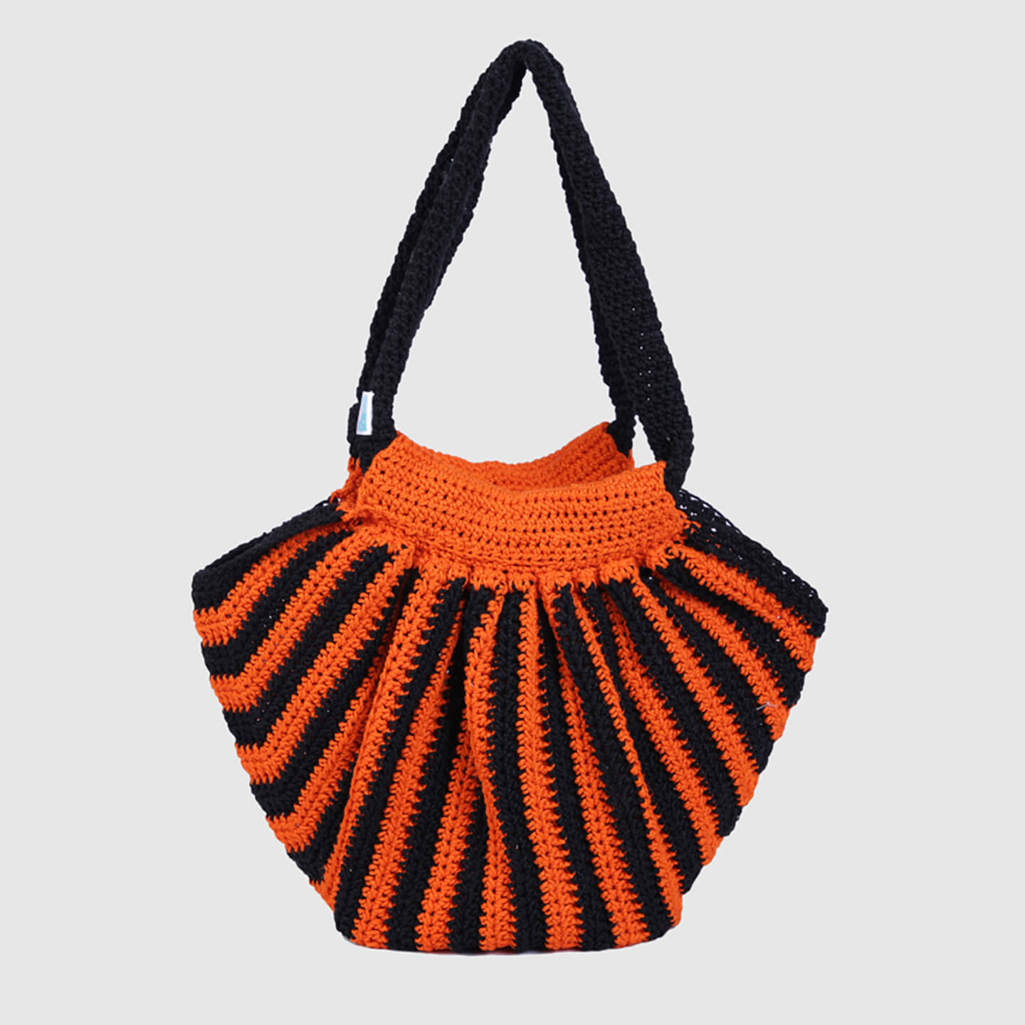 Handmade Crochet Bag - Orange & Black 3117