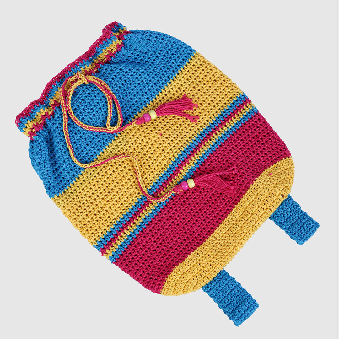 Handmade Crochet Backpack - Multi Color 3135