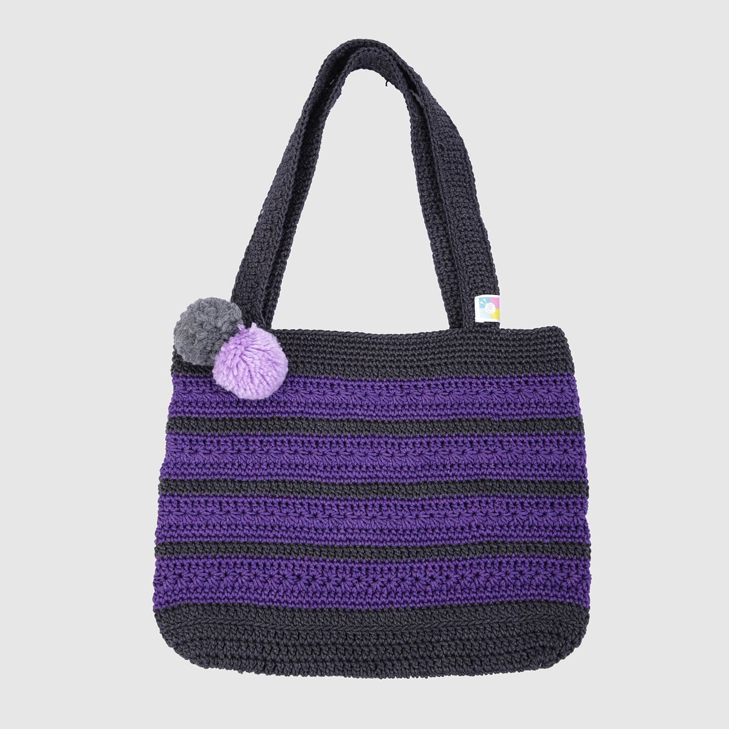 Handmade Crochet Bag - Purple & Black 3112