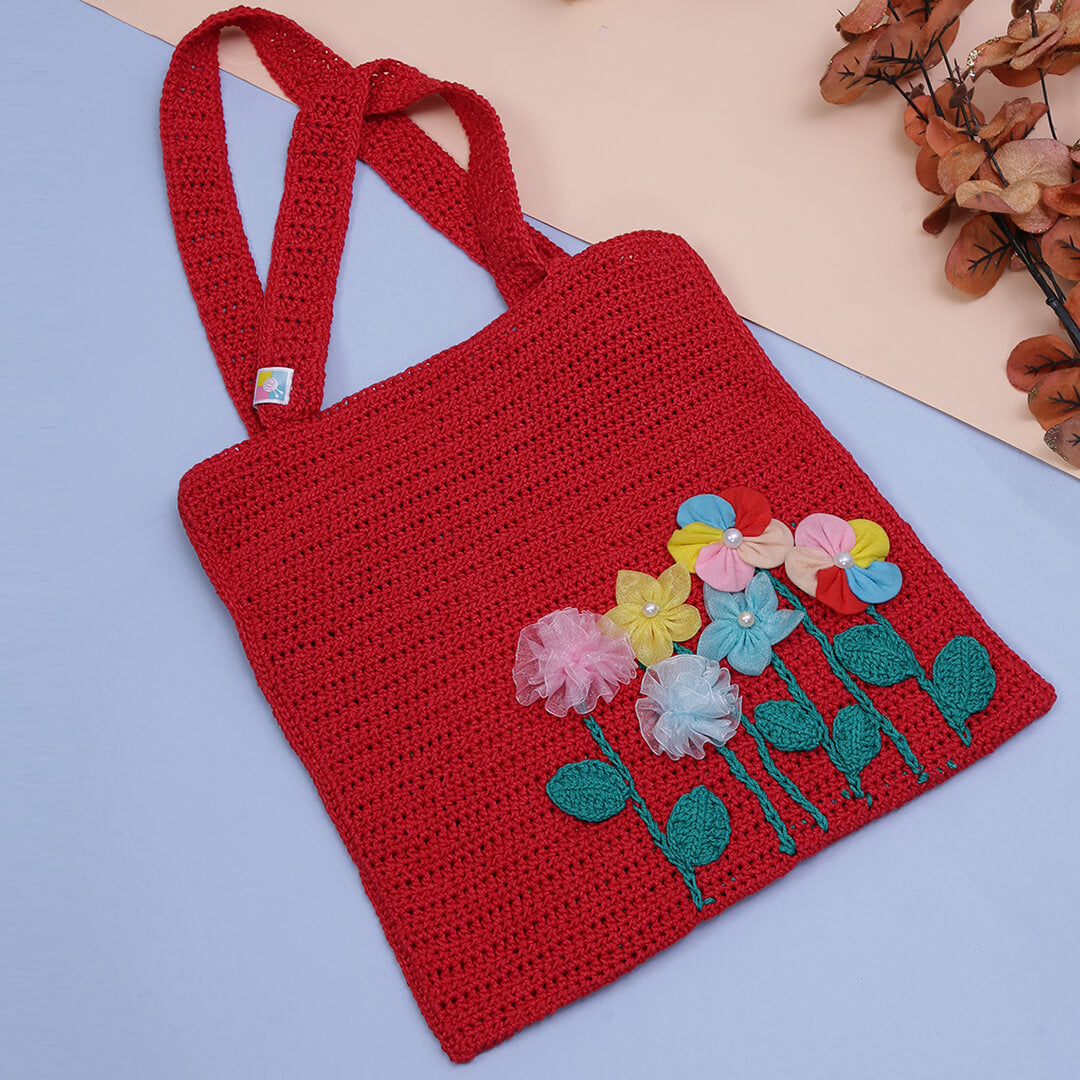 Handmade Crochet Bag - Red 3126