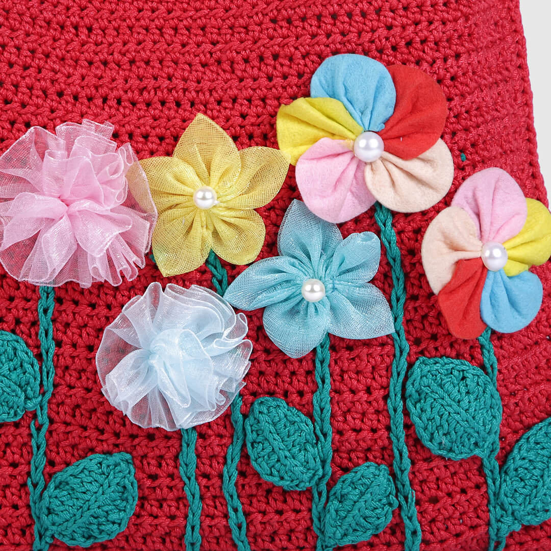 Handmade Crochet Bag - Red 3126