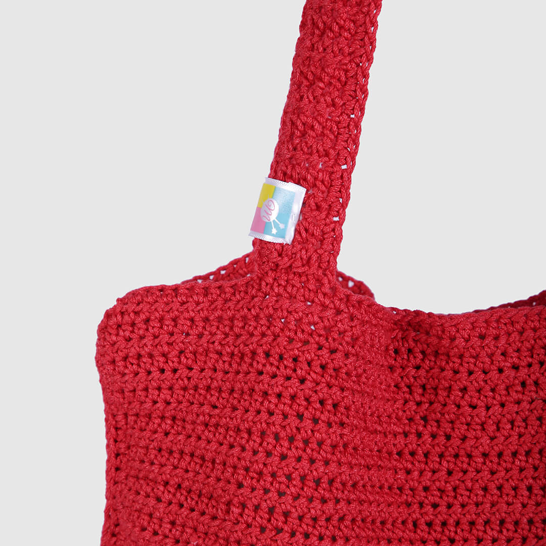 Handmade Crochet Bag - Red 3126