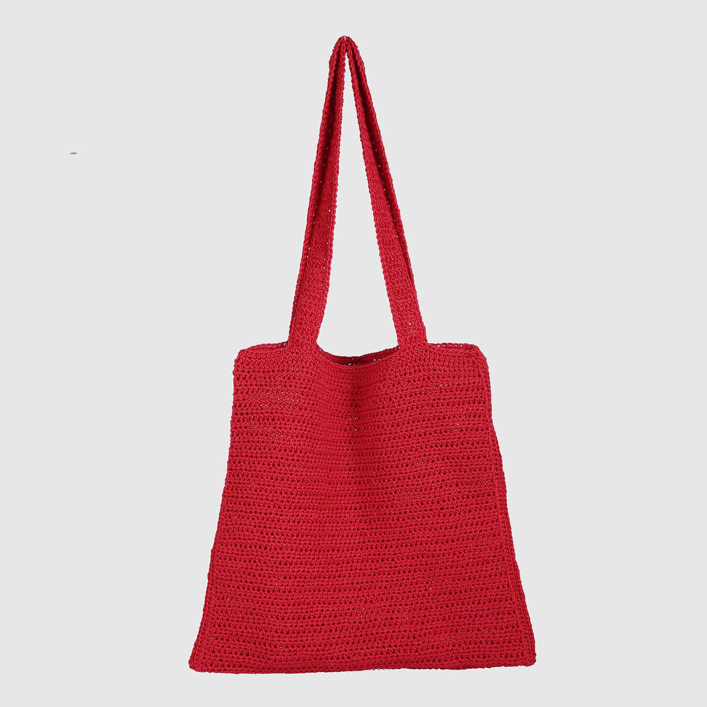 Handmade tote bag/ crochet/ knitted/ red tote/100% wool/blue leather straps/ natural materials/ +gift crochet newest wallet